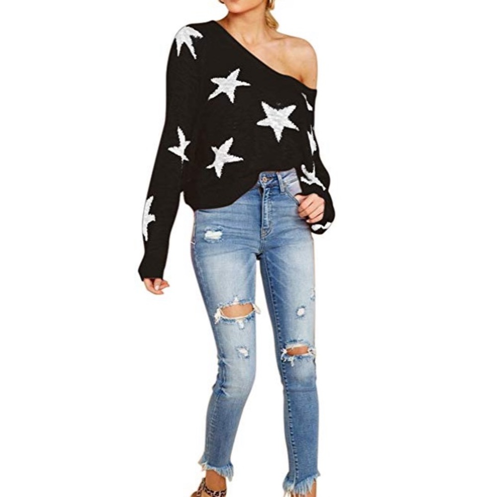 Beautiful woman sweater ripped cuffs and hem - Picture 2 of 5